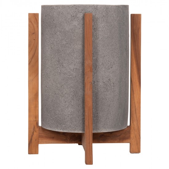 ΓΛΑΣΤΡΑ ΕΣΩΤ.ΧΩΡΟΥ HOFF HM4682.03S FIBER CEMENT ΓΚΡΙ-TEAK ΒΑΣΗ Φ33x42Υεκ