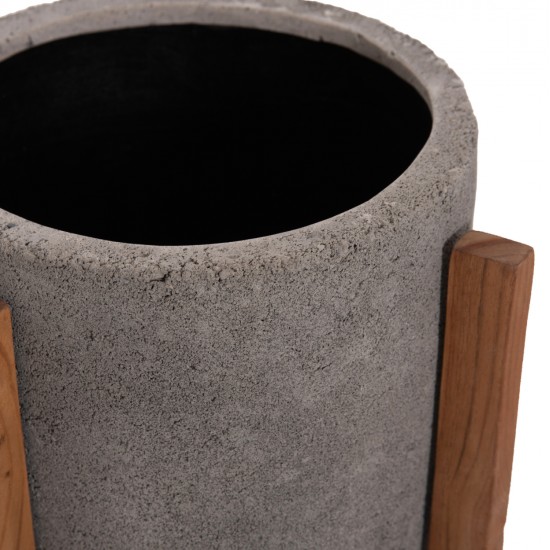 ΓΛΑΣΤΡΑ ΕΣΩΤ.ΧΩΡΟΥ HOFF HM4682.03S FIBER CEMENT ΓΚΡΙ-TEAK ΒΑΣΗ Φ33x42Υεκ