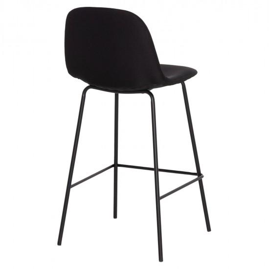 ΣΚΑΜΠΟ ΜΠΑΡ VINCENT HM9298.24 ΜΕΣΑΙΟΥ ΥΨΟΥΣ-ΜΑΥΡΟ ΥΦΑΣΜΑ-ΜΕΤΑΛΛΙΚΑ ΠΟΔΙΑ 43x50x92,5Υεκ
