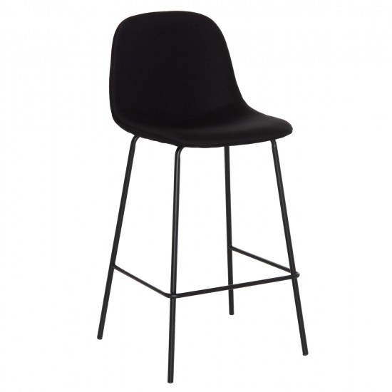 ΣΚΑΜΠΟ ΜΠΑΡ VINCENT HM9298.24 ΜΕΣΑΙΟΥ ΥΨΟΥΣ-ΜΑΥΡΟ ΥΦΑΣΜΑ-ΜΕΤΑΛΛΙΚΑ ΠΟΔΙΑ 43x50x92,5Υεκ