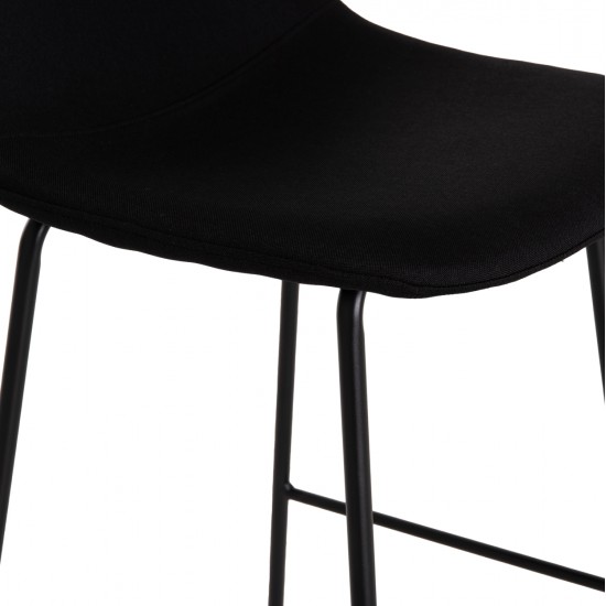 ΣΚΑΜΠΟ ΜΠΑΡ VINCENT HM9298.24 ΜΕΣΑΙΟΥ ΥΨΟΥΣ-ΜΑΥΡΟ ΥΦΑΣΜΑ-ΜΕΤΑΛΛΙΚΑ ΠΟΔΙΑ 43x50x92,5Υεκ