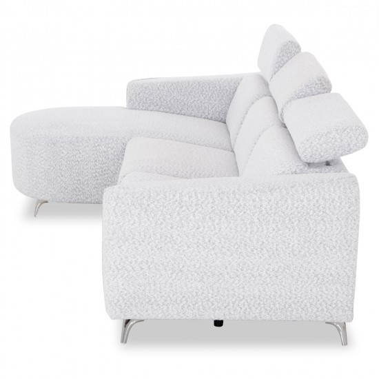 ΚΑΝΑΠΕΣ ΑΡΙΣΤΕΡΗ ΓΩΝΙΑ 3Θ ΜΕ RECLINE VALENTE HM3317.01L ΑΝΟΙΧΤΟ ΓΚΡΙ ΥΦΑΣΜΑ 275x160x104Yεκ