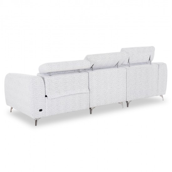 ΚΑΝΑΠΕΣ ΑΡΙΣΤΕΡΗ ΓΩΝΙΑ 3Θ ΜΕ RECLINE VALENTE HM3317.01L ΑΝΟΙΧΤΟ ΓΚΡΙ ΥΦΑΣΜΑ 275x160x104Yεκ