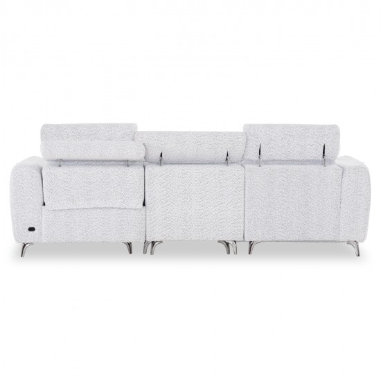 ΚΑΝΑΠΕΣ ΑΡΙΣΤΕΡΗ ΓΩΝΙΑ 3Θ ΜΕ RECLINE VALENTE HM3317.01L ΑΝΟΙΧΤΟ ΓΚΡΙ ΥΦΑΣΜΑ 275x160x104Yεκ