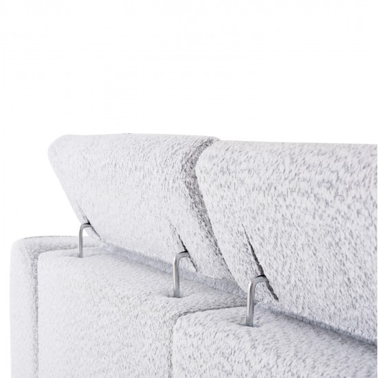 ΚΑΝΑΠΕΣ ΑΡΙΣΤΕΡΗ ΓΩΝΙΑ 3Θ ΜΕ RECLINE VALENTE HM3317.01L ΑΝΟΙΧΤΟ ΓΚΡΙ ΥΦΑΣΜΑ 275x160x104Yεκ