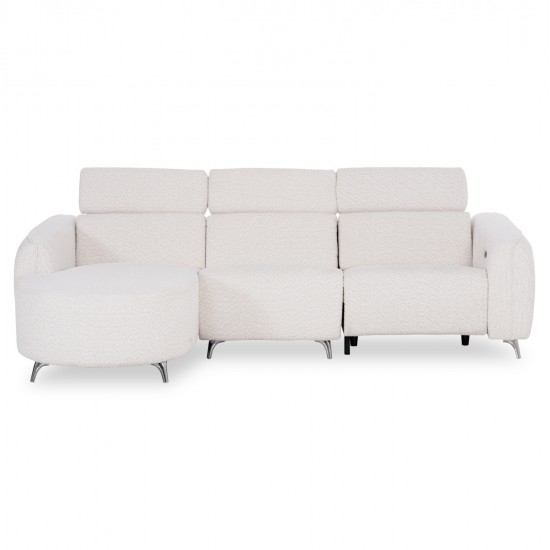 ΚΑΝΑΠΕΣ ΑΡΙΣΤΕΡΗ ΓΩΝΙΑ 3Θ ΜΕ RECLINE VALENTE HM3317.02L ΜΠΕΖ ΥΦΑΣΜΑ 275x160x104Yεκ