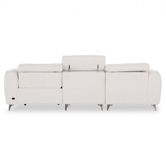 ΚΑΝΑΠΕΣ ΑΡΙΣΤΕΡΗ ΓΩΝΙΑ 3Θ ΜΕ RECLINE VALENTE HM3317.02L ΜΠΕΖ ΥΦΑΣΜΑ 275x160x104Yεκ