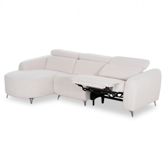 ΚΑΝΑΠΕΣ ΑΡΙΣΤΕΡΗ ΓΩΝΙΑ 3Θ ΜΕ RECLINE VALENTE HM3317.02L ΜΠΕΖ ΥΦΑΣΜΑ 275x160x104Yεκ