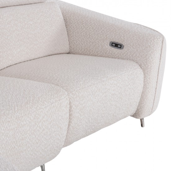 ΚΑΝΑΠΕΣ ΑΡΙΣΤΕΡΗ ΓΩΝΙΑ 3Θ ΜΕ RECLINE VALENTE HM3317.02L ΜΠΕΖ ΥΦΑΣΜΑ 275x160x104Yεκ