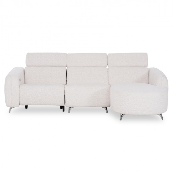 ΚΑΝΑΠΕΣ ΔΕΞΙΑ ΓΩΝΙΑ 3Θ ΜΕ RECLINE VALENTE HM3317.02R ΜΠΕΖ ΥΦΑΣΜΑ 275x160x104Yεκ