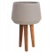 ΓΛΑΣΤΡΑ ΕΣΩΤ.ΧΩΡΟΥ QUAN HM4680.03L FIBER CEMENT ΓΚΡΙ--ΒΑΣΗ TEAK Φ38x62Υεκ