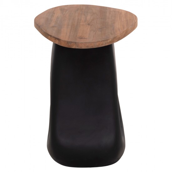 ΒΟΗΘΗΤΙΚΟ ΤΡΑΠΕΖΙ AIDA HM4692.01 FIBER CEMENT ΜΑΥΡΟ--ΞΥΛΟ TEAK TOP 47x60x59Υεκ