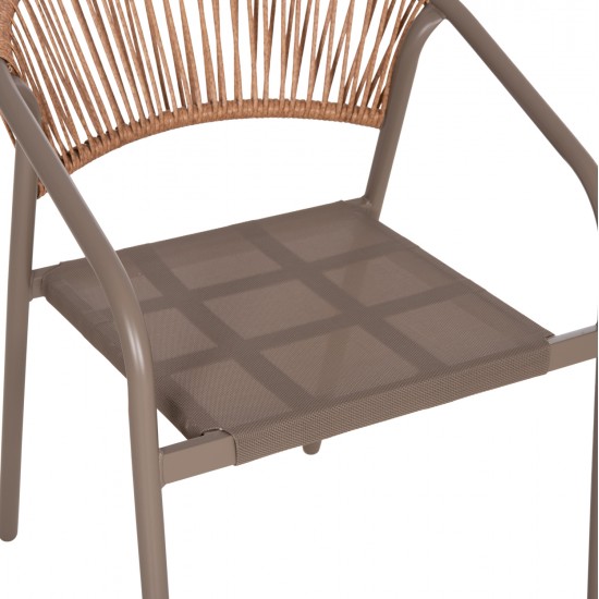 ΠΟΛΥΘΡΟΝΑ HOMAN HM6430.04 ΣΑΜΠΑΝΙ ΜΕΤΑΛΛΟ & TEXTILENE--ΜΠΕΖ P.E.RATTAN 53x58x75Υεκ