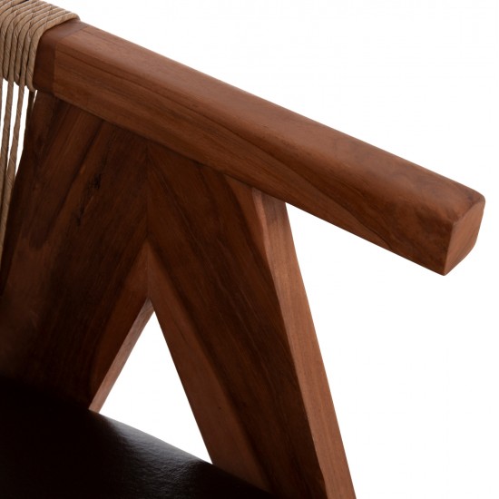 ΠΟΛΥΘΡΟΝΑ ΤΡΑΠΕΖΑΡΙΑΣ BRANN HM18238.11 ΞΥΛΟ ΤΕΑΚ-ΚΑΦΕ PU-ΣΧΟΙΝΙ 60x67x76Υεκ.