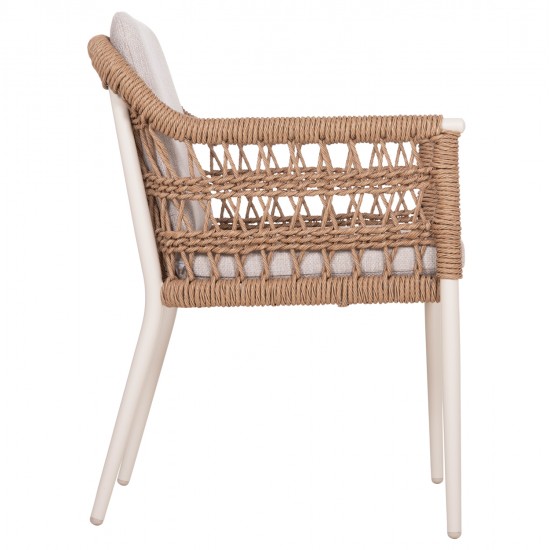 ΠΟΛΥΘΡΟΝΑ BOXER HM6556.02 ΑΛΟΥΜΙΝΙΟ & OLEFIN ΜΠΕΖ-TWIST WICKER 58x60x80Yεκ