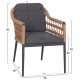 ΠΟΛΥΘΡΟΝΑ BOXER HM6556.01 ΑΛΟΥΜΙΝΙΟ & OLEFIN ΓΚΡΙ-TWIST WICKER 58x60x80Yεκ