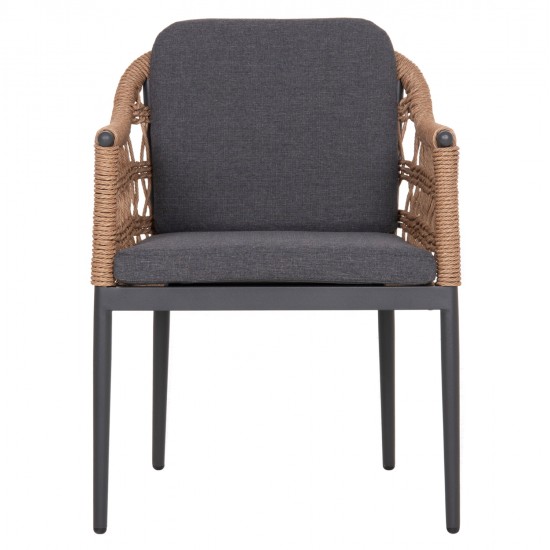 ΠΟΛΥΘΡΟΝΑ BOXER HM6556.01 ΑΛΟΥΜΙΝΙΟ & OLEFIN ΓΚΡΙ-TWIST WICKER 58x60x80Yεκ