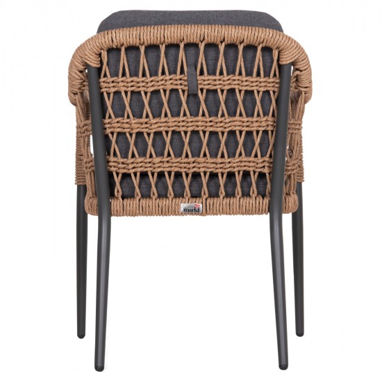 ΠΟΛΥΘΡΟΝΑ BOXER HM6556.01 ΑΛΟΥΜΙΝΙΟ & OLEFIN ΓΚΡΙ-TWIST WICKER 58x60x80Yεκ