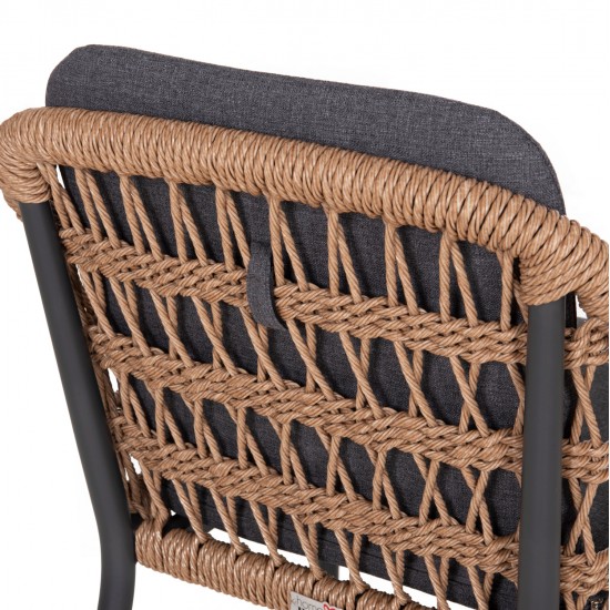 ΠΟΛΥΘΡΟΝΑ BOXER HM6556.01 ΑΛΟΥΜΙΝΙΟ & OLEFIN ΓΚΡΙ-TWIST WICKER 58x60x80Yεκ