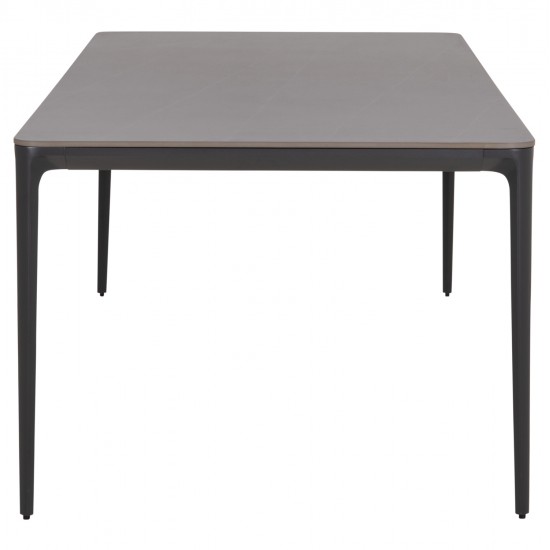 ΤΡΑΠΕΖΙ ΤΡΑΠΕΖΑΡΙΑΣ STAD HM6557.01 ΓΚΡΙ ΑΛΟΥΜΙΝΙΟ & SINTERED STONE TOP 180x90x74Υεκ