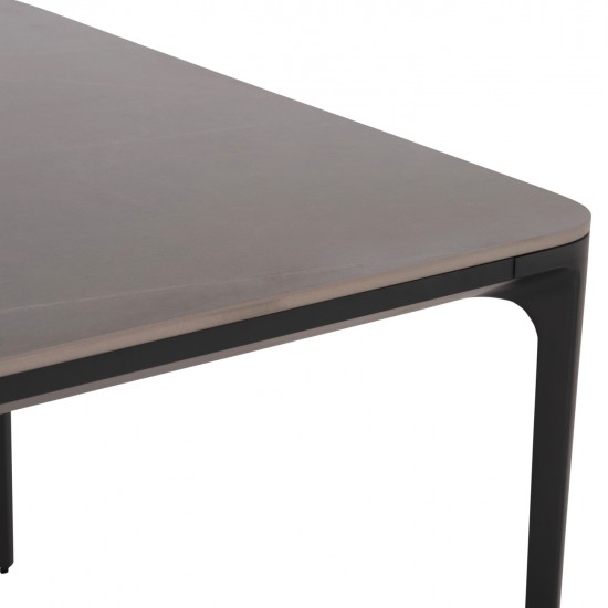 ΤΡΑΠΕΖΙ ΤΡΑΠΕΖΑΡΙΑΣ STAD HM6557.01 ΓΚΡΙ ΑΛΟΥΜΙΝΙΟ & SINTERED STONE TOP 180x90x74Υεκ