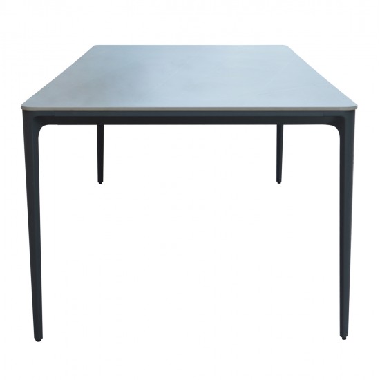 ΤΡΑΠΕΖΙ ΤΡΑΠΕΖΑΡΙΑΣ STAD HM6558.01 ΓΚΡΙ ΑΛΟΥΜΙΝΙΟ & SINTERED STONE TOP 220x100x75Υεκ