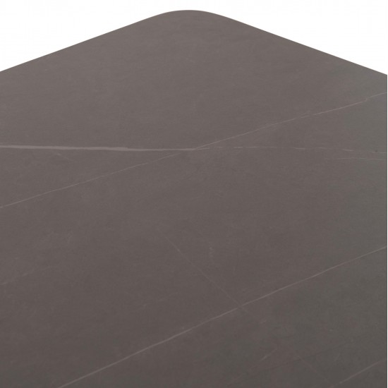 ΤΡΑΠΕΖΙ ΤΡΑΠΕΖΑΡΙΑΣ STAD HM6558.01 ΓΚΡΙ ΑΛΟΥΜΙΝΙΟ & SINTERED STONE TOP 220x100x75Υεκ