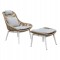 ΠΟΛΥΘΡΟΝΑ LOUNGE ΜΕ ΥΠΟΠΟΔΙΟ REMVAZZO HM6561.02 ΑΛΟΥΜΙΝΙΟ ΜΠΕΖ--WICKER 90x85x96Υεκ