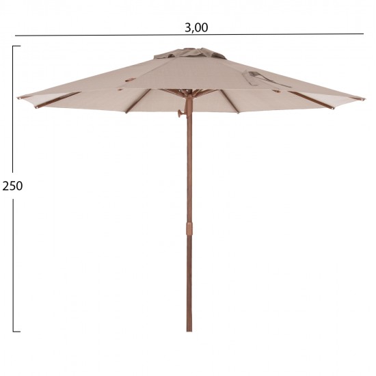 ΕΠΑΓΓΕΛΜΑΤΙΚΗ ΟΜΠΡΕΛΑ GLADELL Φ3,00μ HM6603.02 ΜΠΕΖ ΠΑΝΙ-HEAT TRANSFER ΑΛΟΥMΙΝΙΟ (ΧΩΡΙΣ ΒΑΣΗ)