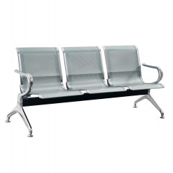 ΚΑΘΙΣΜΑ ΑΝΑΜΟΝΗΣ Τ. ΑΕΡΟΔΡΟΜΙΟΥ 3ΘΕΣΙΟ AVIATOR HM18399 ΜΕΤΑΛΛΟ MESH ΓΚΡΙ 172x55x76Υ