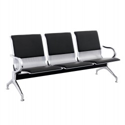 ΚΑΘΙΣΜΑ ΑΝΑΜΟΝΗΣ Τ.ΑΕΡΟΔΡΟΜΙΟΥ 3ΘΕΣΙΟ AVIATOR HM18400 ΜΕΤΑΛΛΟ ΜΕ PU ΜΑΥΡΟ 172x55x76Υ