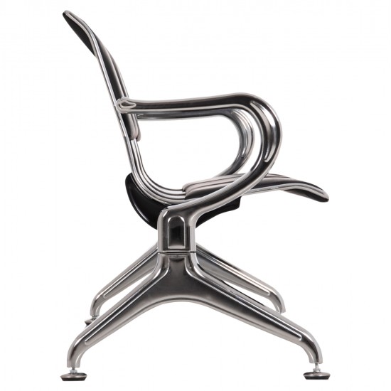 ΚΑΘΙΣΜΑ ΑΝΑΜΟΝΗΣ Τ.ΑΕΡΟΔΡΟΜΙΟΥ 3ΘΕΣΙΟ AVIATOR HM18400 ΜΕΤΑΛΛΟ ΜΕ PU ΜΑΥΡΟ 172x55x76Υ