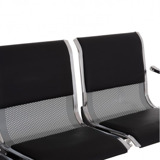 ΚΑΘΙΣΜΑ ΑΝΑΜΟΝΗΣ Τ.ΑΕΡΟΔΡΟΜΙΟΥ 3ΘΕΣΙΟ AVIATOR HM18400 ΜΕΤΑΛΛΟ ΜΕ PU ΜΑΥΡΟ 172x55x76Υ