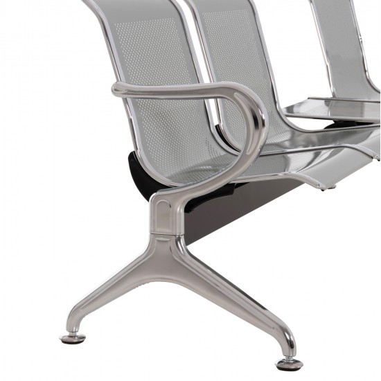 ΚΑΘΙΣΜΑ ΑΝΑΜΟΝΗΣ Τ.ΑΕΡΟΔΡΟΜΙΟΥ 3ΘΕΣΙΟ+ΤΡΑΠΕΖΙ AVIATOR HM18403 ΜΕΤΑΛΛΟ MESH ΓΚΡΙ 223x55x76Υεκ