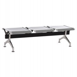 ΚΑΘΙΣΜΑ ΑΝΑΜΟΝΗΣ ΑΝΑΜΟΝΗΣ Τ.ΑΕΡΟΔΡΟΜΙΟΥ 3ΘΕΣΙΟ AVIATOR HM18404 ΜΕΤΑΛΛΟ MESH ΓΚΡΙ 148x50x40Υεκ