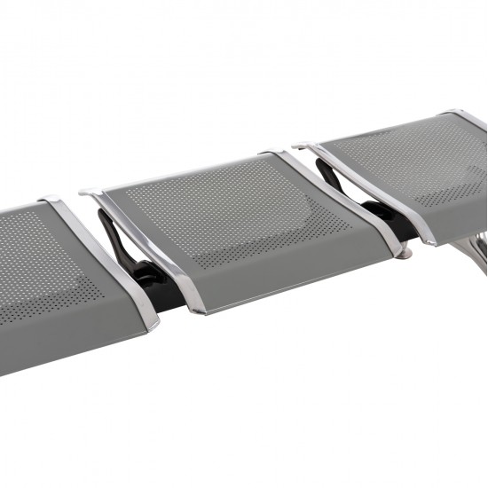 ΚΑΘΙΣΜΑ ΑΝΑΜΟΝΗΣ ΑΝΑΜΟΝΗΣ Τ.ΑΕΡΟΔΡΟΜΙΟΥ 3ΘΕΣΙΟ AVIATOR HM18404 ΜΕΤΑΛΛΟ MESH ΓΚΡΙ 148x50x40Υεκ