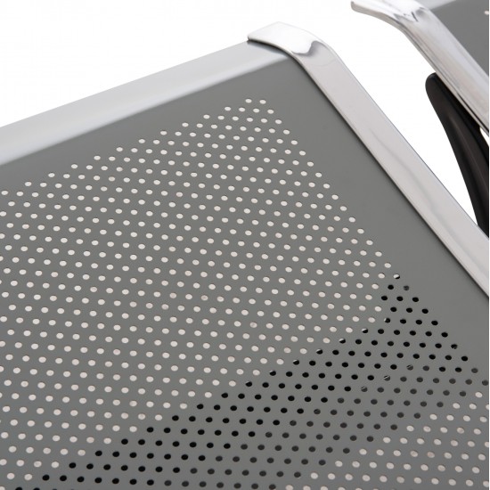 ΚΑΘΙΣΜΑ ΑΝΑΜΟΝΗΣ ΑΝΑΜΟΝΗΣ Τ.ΑΕΡΟΔΡΟΜΙΟΥ 3ΘΕΣΙΟ AVIATOR HM18404 ΜΕΤΑΛΛΟ MESH ΓΚΡΙ 148x50x40Υεκ