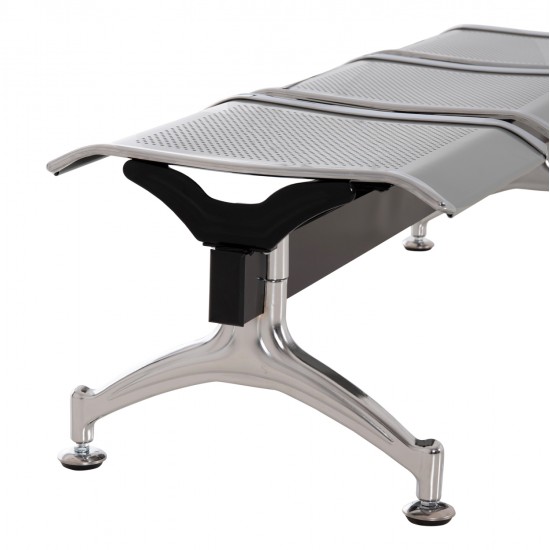 ΚΑΘΙΣΜΑ ΑΝΑΜΟΝΗΣ ΑΝΑΜΟΝΗΣ Τ.ΑΕΡΟΔΡΟΜΙΟΥ 3ΘΕΣΙΟ AVIATOR HM18404 ΜΕΤΑΛΛΟ MESH ΓΚΡΙ 148x50x40Υεκ