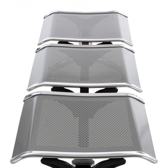 ΚΑΘΙΣΜΑ ΑΝΑΜΟΝΗΣ ΑΝΑΜΟΝΗΣ Τ.ΑΕΡΟΔΡΟΜΙΟΥ 3ΘΕΣΙΟ AVIATOR HM18404 ΜΕΤΑΛΛΟ MESH ΓΚΡΙ 148x50x40Υεκ