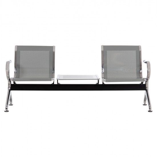 ΚΑΘΙΣΜΑ ΑΝΑΜΟΝΗΣ Τ.ΑΕΡΟΔΡΟΜΙΟΥ 2ΘΕΣΙΟ+ΤΡΑΠΕΖΙ AVIATOR HM18402 ΜΕΤΑΛΛΟ MESH ΓΚΡΙ 170x55x76Υεκ
