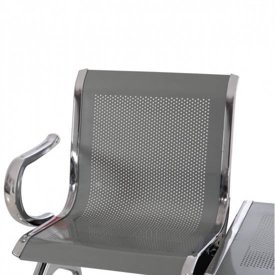 ΚΑΘΙΣΜΑ ΑΝΑΜΟΝΗΣ Τ.ΑΕΡΟΔΡΟΜΙΟΥ 2ΘΕΣΙΟ+ΤΡΑΠΕΖΙ AVIATOR HM18402 ΜΕΤΑΛΛΟ MESH ΓΚΡΙ 170x55x76Υεκ