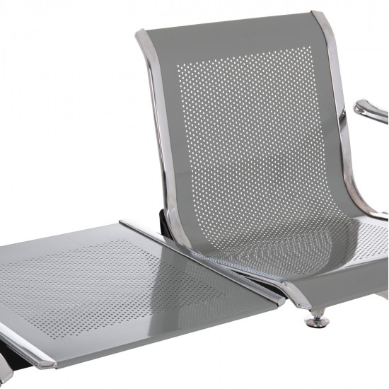 ΚΑΘΙΣΜΑ ΑΝΑΜΟΝΗΣ Τ.ΑΕΡΟΔΡΟΜΙΟΥ 2ΘΕΣΙΟ+ΤΡΑΠΕΖΙ AVIATOR HM18402 ΜΕΤΑΛΛΟ MESH ΓΚΡΙ 170x55x76Υεκ