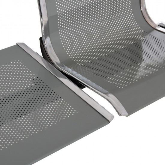 ΚΑΘΙΣΜΑ ΑΝΑΜΟΝΗΣ Τ.ΑΕΡΟΔΡΟΜΙΟΥ 2ΘΕΣΙΟ+ΤΡΑΠΕΖΙ AVIATOR HM18402 ΜΕΤΑΛΛΟ MESH ΓΚΡΙ 170x55x76Υεκ