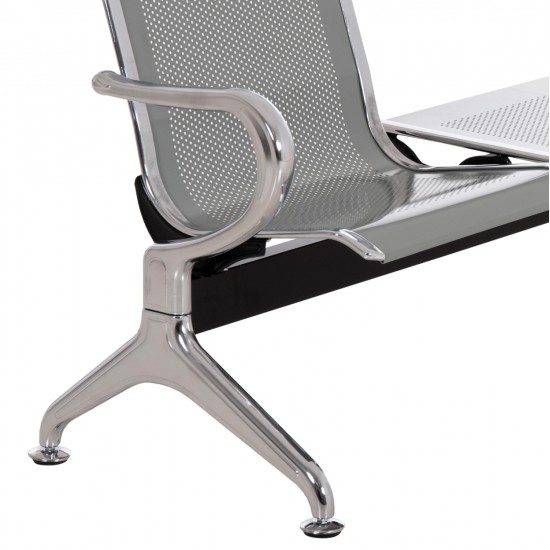 ΚΑΘΙΣΜΑ ΑΝΑΜΟΝΗΣ Τ.ΑΕΡΟΔΡΟΜΙΟΥ 2ΘΕΣΙΟ+ΤΡΑΠΕΖΙ AVIATOR HM18402 ΜΕΤΑΛΛΟ MESH ΓΚΡΙ 170x55x76Υεκ