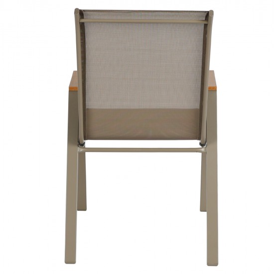 ΣΕΤ ΤΡΑΠΕΖΑΡΙΑΣ 5ΤΜΧ LEONE HM10835.04 ΚΑΡΕΚΛΕΣ ΜΕΤΑΛΛΙΚΕΣ & ΤΡΑΠΕΖΙ 110x60εκ ΣΑΜΠΑΝΙ