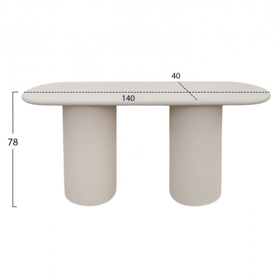 ΚΟΝΣΟΛΑ KENJI HM6584.02 FIBER CEMENT ΣΕ ΑΝΟΙΧΤΟ ΜΠΕΖ--140x40x78Υεκ.