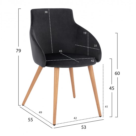 ΣΕΤ ΤΡΑΠΕΖΑΡΙΑΣ ΕΣ.ΧΩΡΟΥ 5ΤΜΧ KELVIN HM10886.05 ΜΕΛΑΜΙΝΗ SONAMA OAK-ΜΑΥΡΟ ΒΕΛΟΥΔΟ