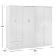 ΝΤΟΥΛΑΠΑ 6ΦΥΛΛΗ BLAKELY HM21235.05 ΜΕΛΑΜΙΝΗ ΧΡΩΜΑ ΛΕΥΚΟ 201x43x181Υεκ