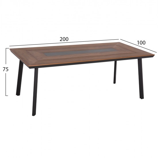 ΣΕΤ ΤΡΑΠΕΖΑΡΙΑΣ 7ΤΜΧ MAERLY HM10826.13 ΑΛΟΥΜΙΝΙΟ & ΜΑΞΙΛΑΡΙΑ ΣΚΟΥΡΟ ΓΚΡΙ--POLYWOOD