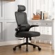 ΚΑΡΕΚΛΑ ΓΡΑΦΕΙΟΥ KESI HM1222.01 ΜΑΥΡO MESH & PP 61x62x125Υεκ.